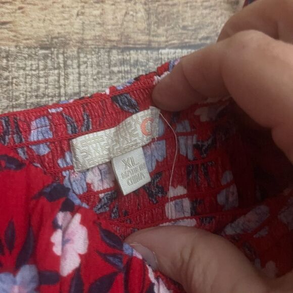 New GB juniors‎ red pants romper jumpsuit spaghetti straps, ruching, size XL - Picture 16 of 16